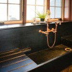 Salvaged soapstone sink with drainboards